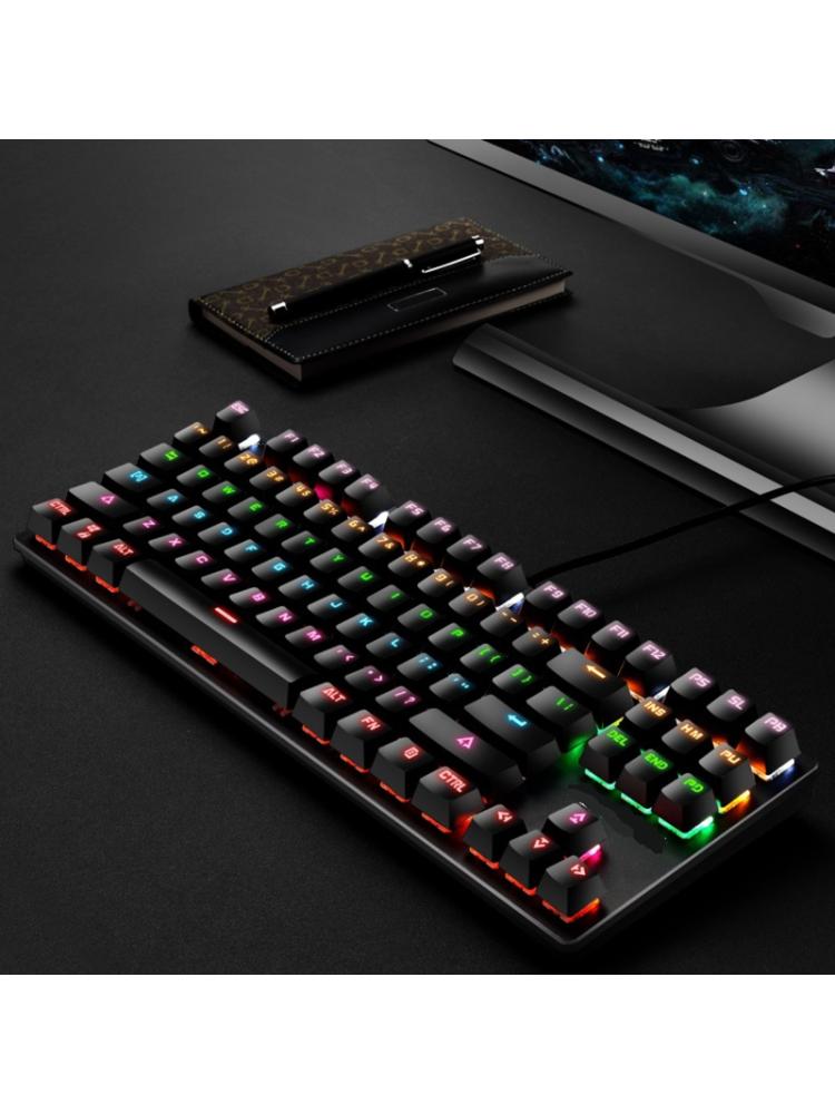 Mechanical Keyboard 87 Keys Switch Wired Gaming Keyboards with RGB Backlight L4MD