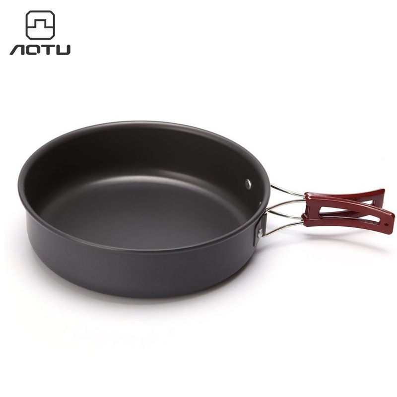 Camping Frituurpan Legering Ultralichte Kookpan 18Cm 20Cm Opvouwbare Handgreep