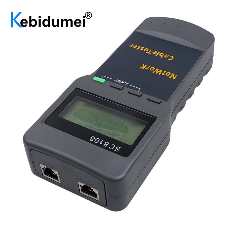 Lcd Display SC8108 Netwerk Tester Meter RJ45 Cat5e Cat6 Utp Unshield Lan Kabel Tester RJ11 Telefoon Kabel Meter Draagbare