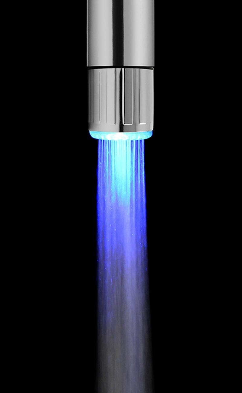 7 Colors Luminous Light-up LED Water Faucet Shower Tap Basin Water Nozzle Bathroom Kitchen Heater Faucets Thermostat Bluer