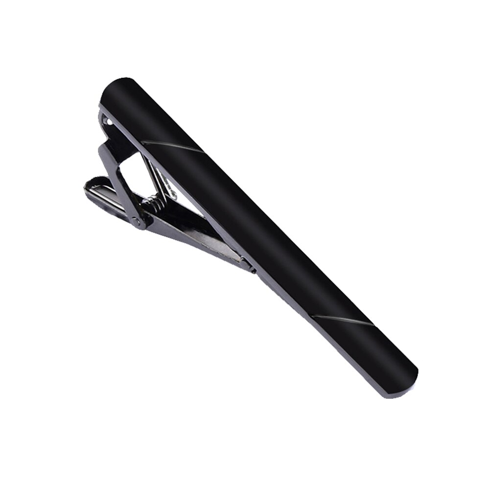 Menn slips klips slips bar klips business dress tilbehør slips klips: Svart