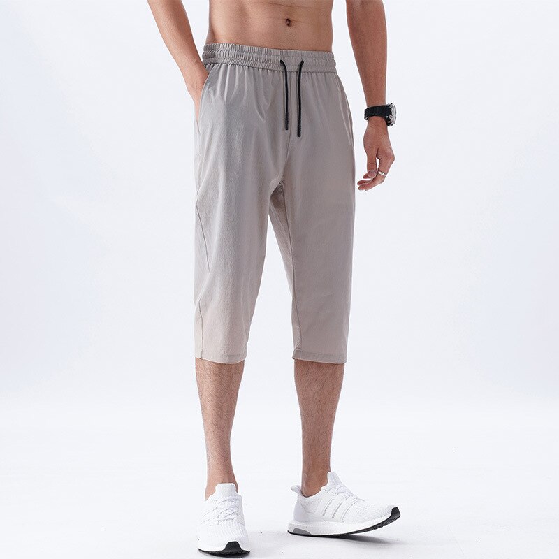 Herreshorts sommerridebukser tynde nylon bukser med 3/4 længder herre bermuda board hurtigtørrende strand sorte lange shorts til mænd
