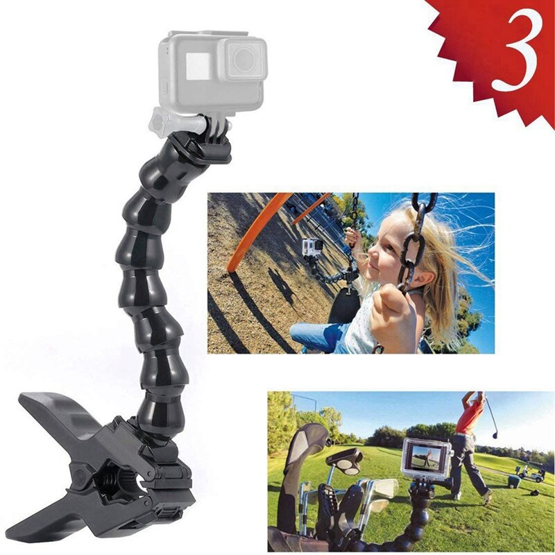 1 Set Zuignap Auto Mount Houder + Jaws Flex Clamp Mount & 5Pcs Camera Koude Schoen Beugel mount Adapter