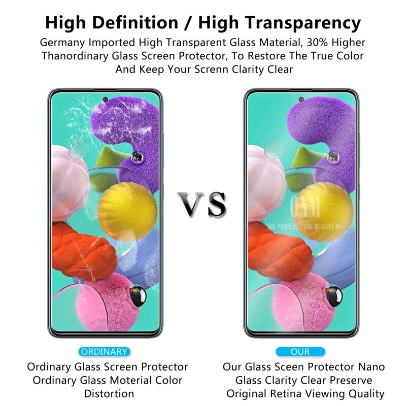 2 Pcs Gehard Glas Voor Samsung Galaxy A51 Screen Protector Premium Gehard Voor Samsung Galaxy A51 Scherm Beschermende Film