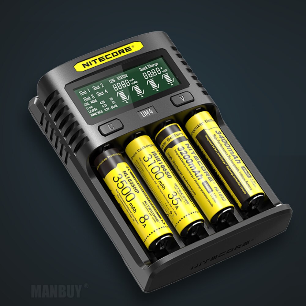 Nitecore UM4 - Inteligentna ładowarka Do Akumulatorów Li-Ion, LiFePo4 - Foto 6