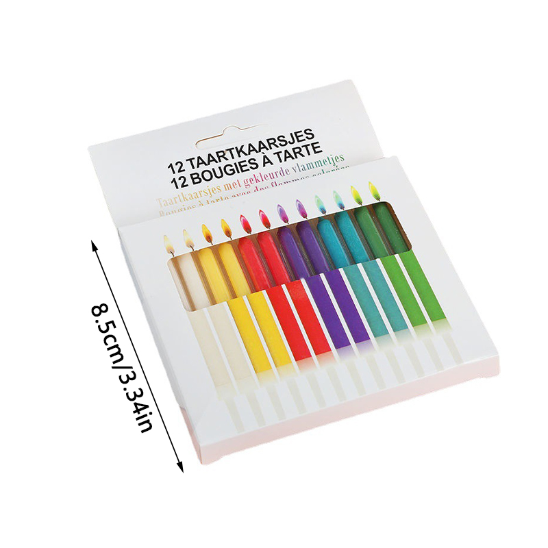 12/24 stk. farverig flammekagetopper bagedekoration fødselsdagslys festudklædning børn baby voksen festartikler: S