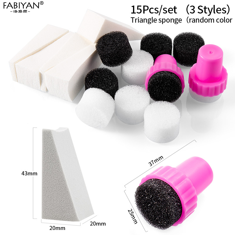 Set de esponjas para manicura, Set de 10/15 piezas, estampador de transferencia de esmalte de Gel UV, degradado, cambia de Color