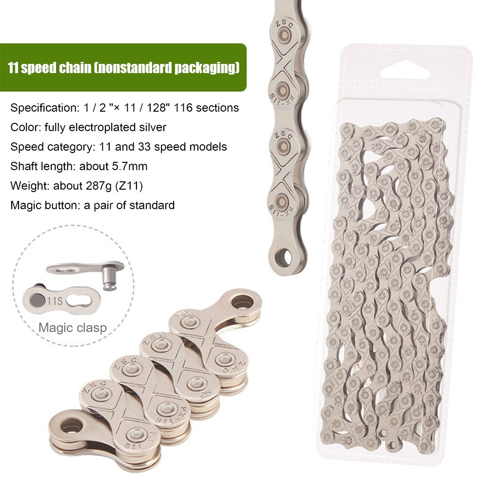 1/8/9/10/11 Speed Bicycle Chains Titanium Plated Ti Gold Silver Mountain Road Bike MTB Chain Part Cycling: 11s