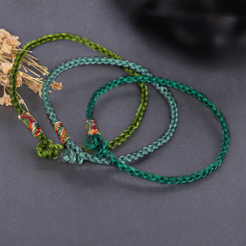 Filo intrecciato a quattro fili fatto a mano coppia fortunata bracciali buddista tibetano uomini braccialetti colorati gioielli donna regali di amicizia