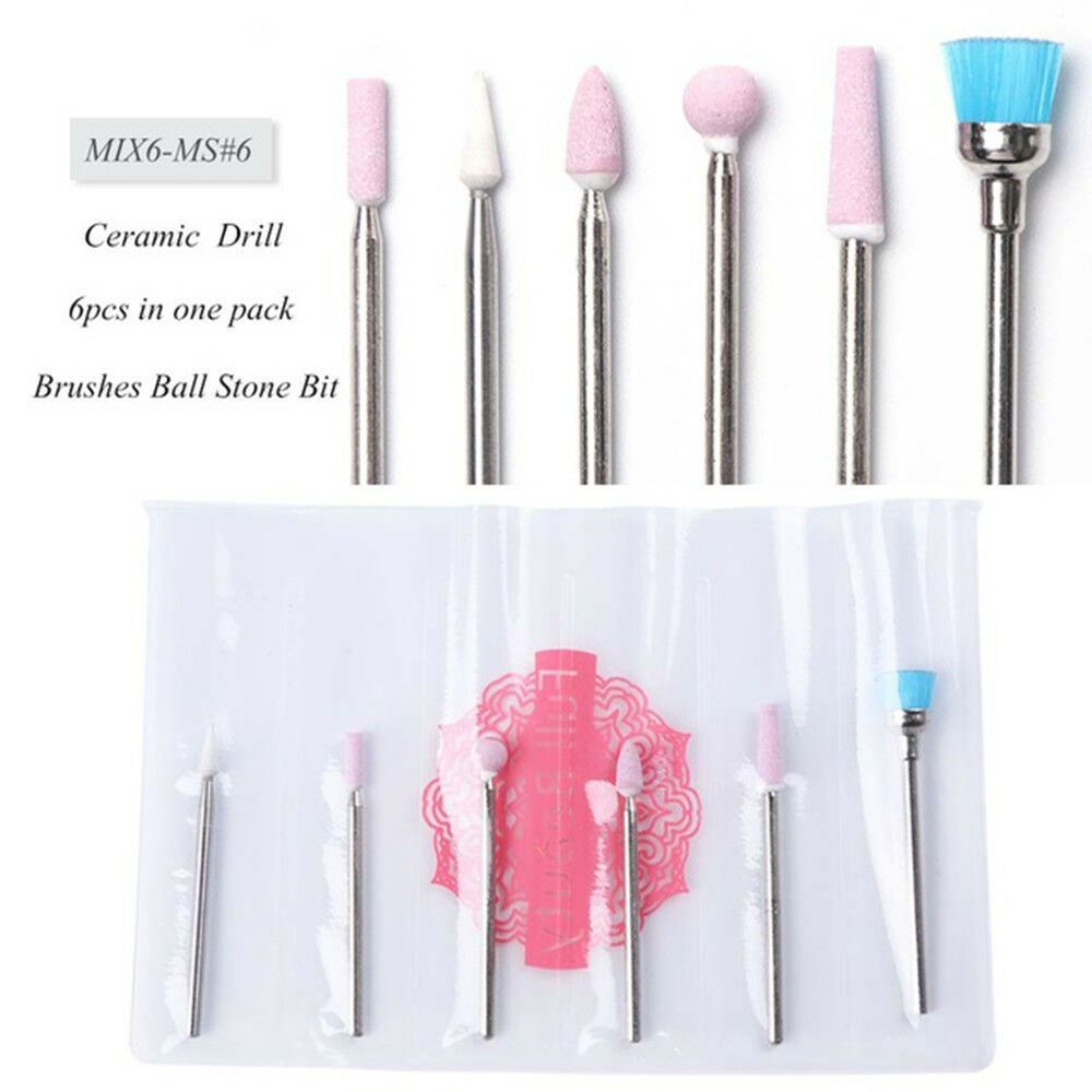 Ceramic Diamond Nail Cone Tip Ceramic Drill Bits Electric Cuticle Clean Rotary For Manicure Pedicure Grinding Head Sander Tool: F