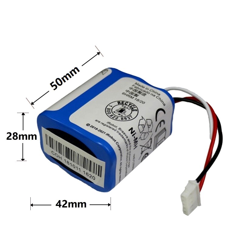 1Pcs Original 7,2 V 2500mAh Batterie für iRobot Roomba Braava 380 380T Mint 5200c Ni-Mh 2500mAh 2,5 Ah 7,2 v Akku