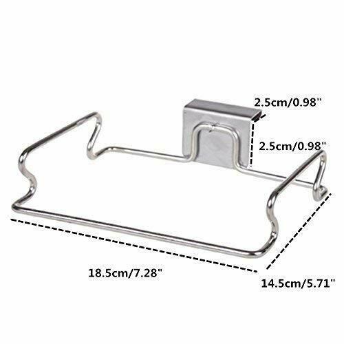 Newest Hanging Trash Garbage Rubbish Kitchen Carrier Plastic Bag Bin Sack Hanger Stainless Steel Storage Holder