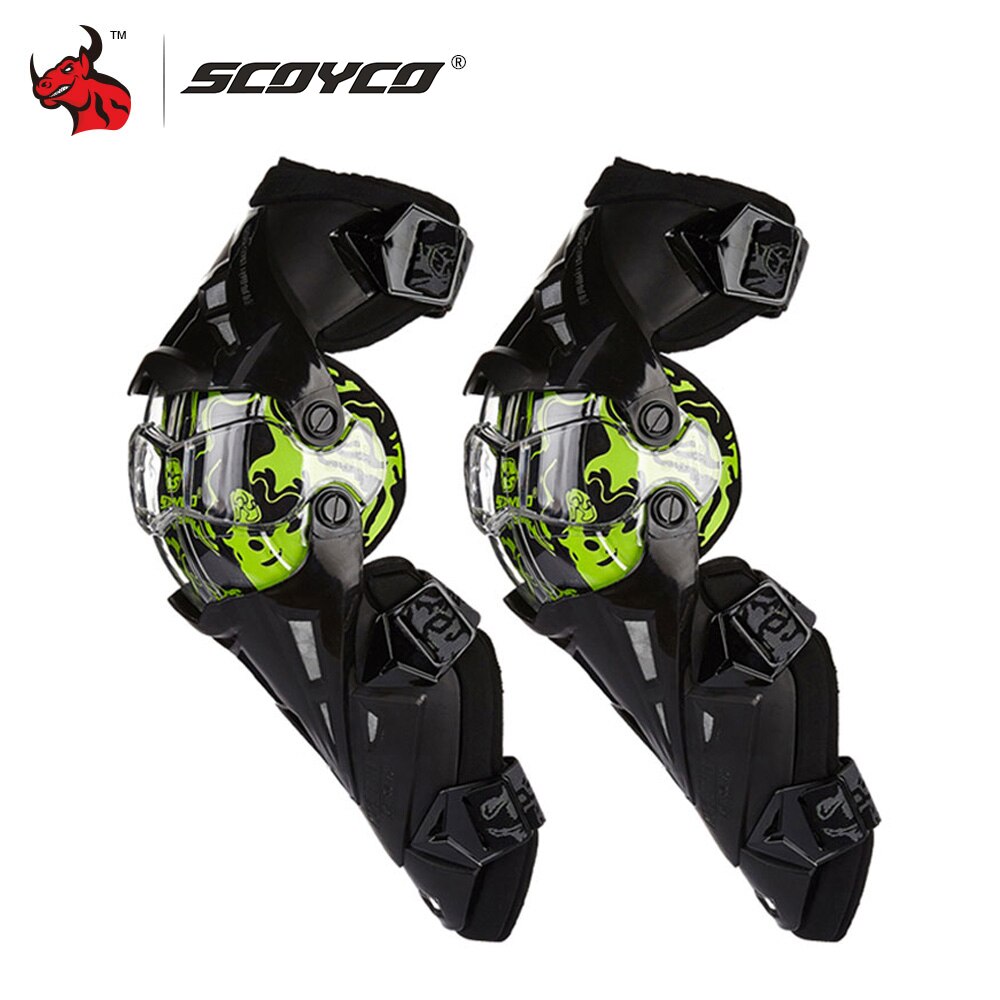 SCOYCO-genouillères de protection pour Moto, équipement de protection pour Motocross, vtt, équipement de protection pour Ski: K12 green