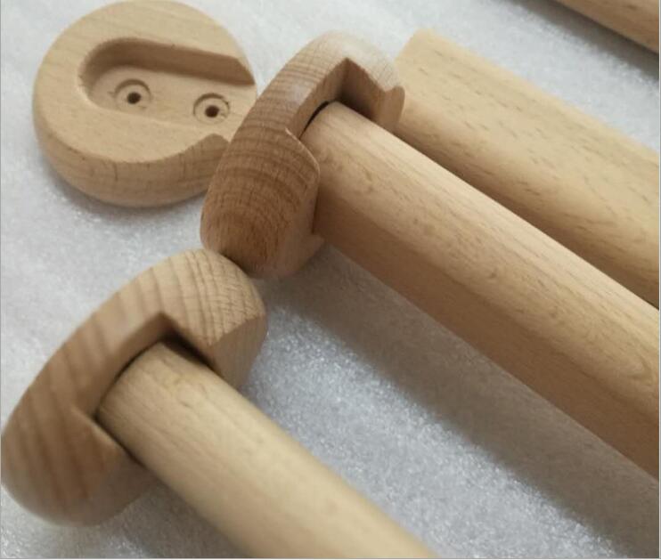 Barra de madera de haya para armario, armario colgante de madera maciza, barra transversal fija