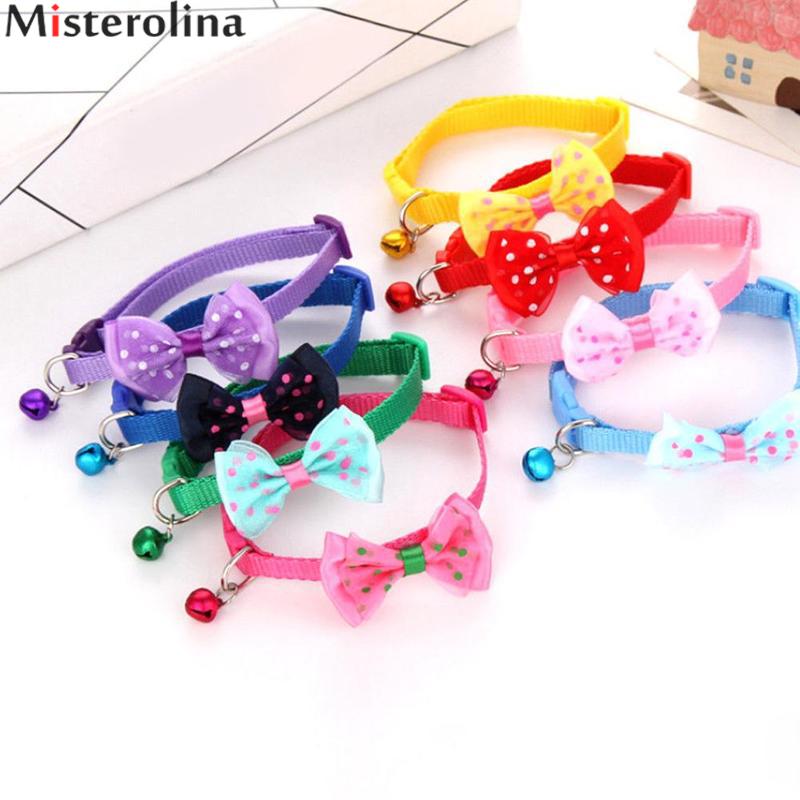 Misterolina katte hunde butterfly krave justerbar klokke slips halsbånd dejlige katte hund hvalp butterfly halsbånd kæledyrsartikler peq 2196