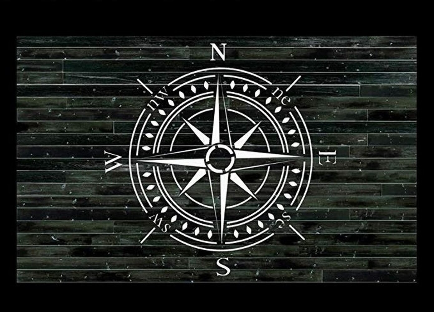 Compass Stencil for Painting on Wood, Walls, Fabric, Airbrush, More Reusable 11.8 X 11.8 Inch Mylar Template