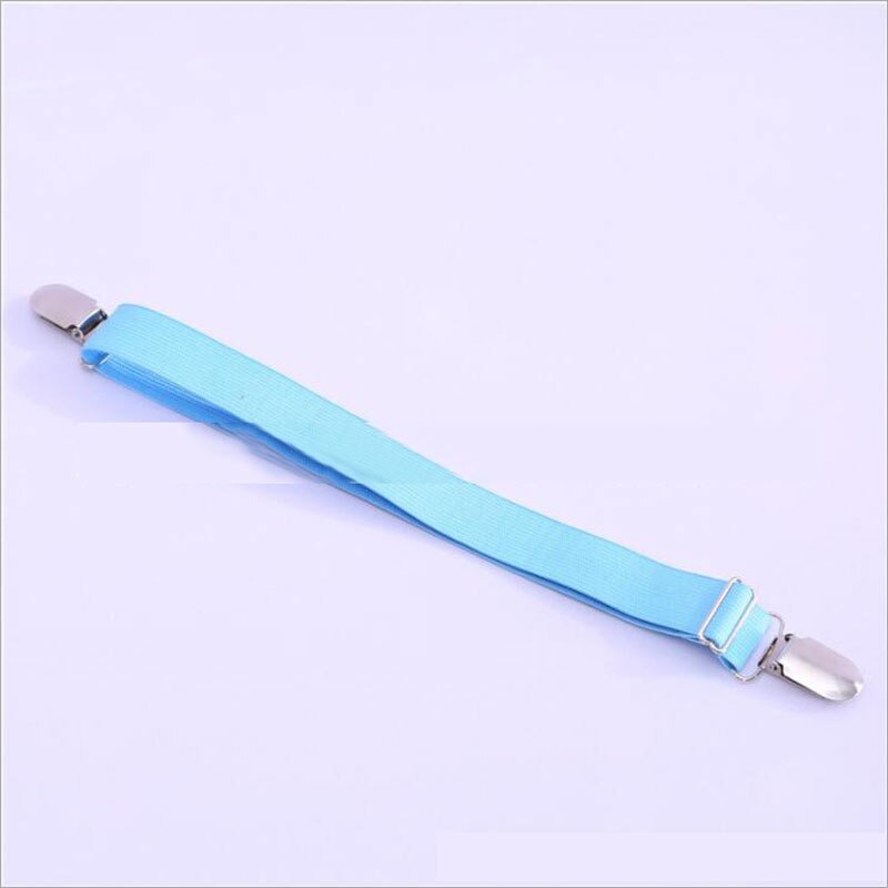 4 esquina largo ajustable elástico sábana sujetador Clip para colchón cubierta de sujetadores mantas sujeción antideslizante Correa: Blue 2 buckle