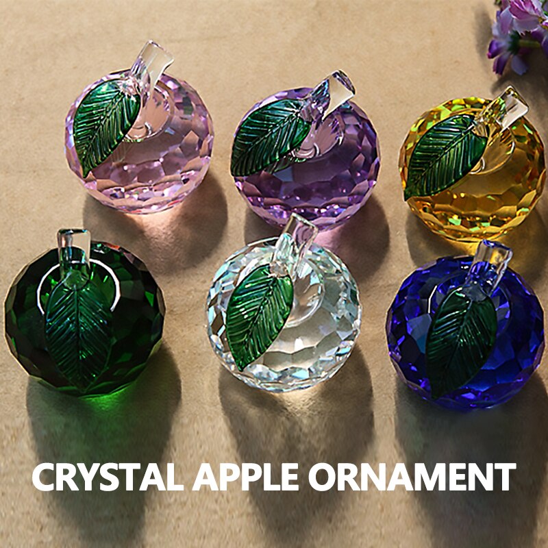 Verbazingwekkende Liefde Holle Glazen Apple Vervullen Met Kleur Kristal Strass Beeldjes Woondecoratie Accessoires Kerstavond