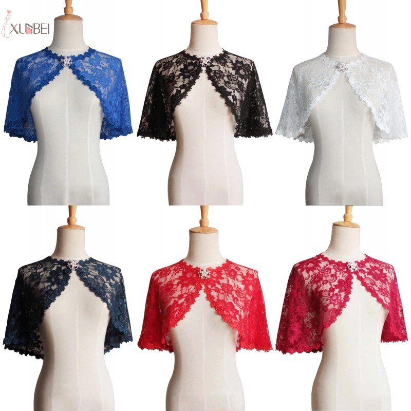 Sort blonde bryllup bolero skuldertræk brude sjal slå om jakke kvinder cape stole frakke mariage bride tilbehør