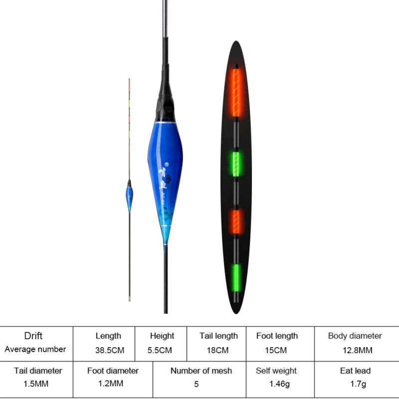 Fish Float Luminous Float Night Fishing Water Shadowless Super Bright Super Sensitive Eye-catching Electronic Floating Float: A4