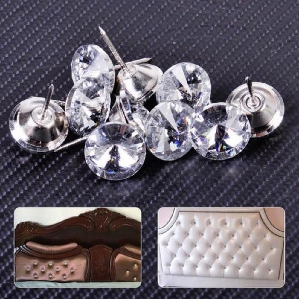 20Pcs Per Pack Crystal Gesp Zachte Tas Sofa Nagels Diamant Gesp Diamant Knoppen Achtergrond Decoratieve Gesp