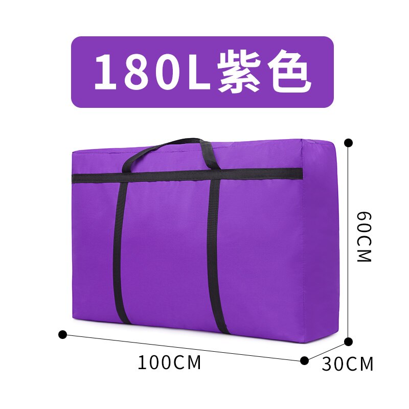 Bolsa de lona Oxford de gran capacidad para embalaje móvil, 180L tejida de bolsa de lona, artefacto de almacenamiento de edredón, portátil, piel de serpiente: purple 180L