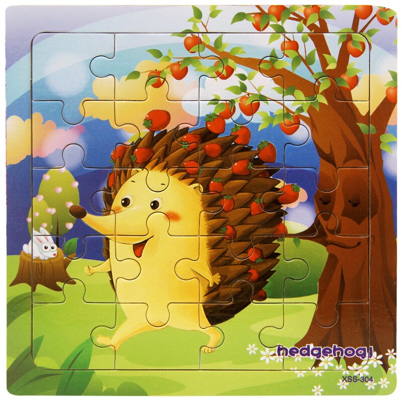 Kleine 3D Puzzle kinder 20 Stück von Holz Wald Tier Geschichte Puzzle Idiom Puzzle Pädagogisches Spielzeug: Rosa