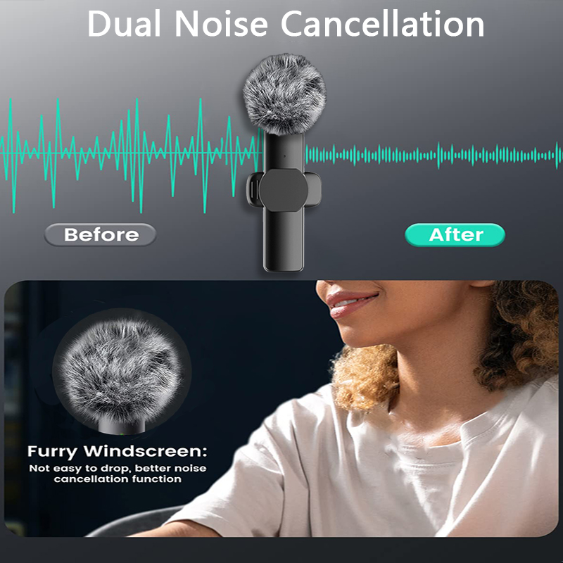 Micrófono Lavalier inalámbrico para teléfono móvil, reducción de ruido, Audio y vídeo portátil, grabación de entrevistas en vivo para iPhone, micrófono tipo C