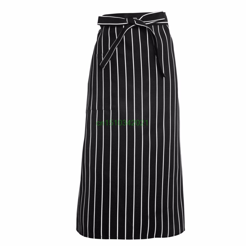 Delantales de cocina de longitud media, delantal de cintura larga, Catering, Chefs, camareros, uniforme,