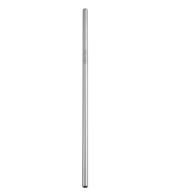 Coloful Portable Stainless Steel Straws Reusable Long Metal Drinking Straw For Tumblers Cups Mugs Cold Beverage Milk Tea: Silver-Straight-8mm