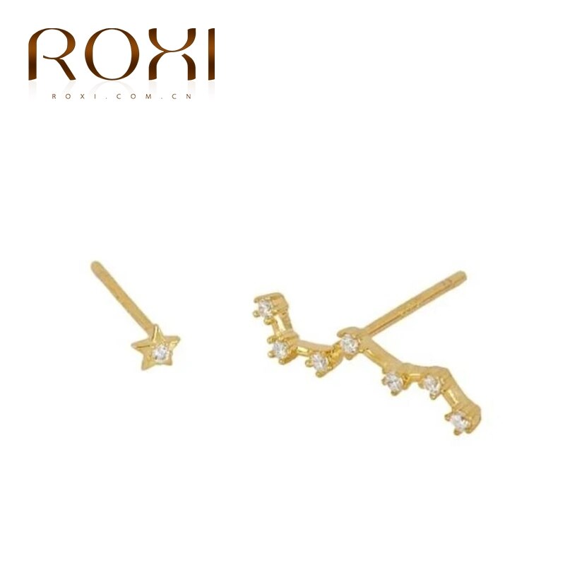 ROXI INS Geometria Illuminazione Animale Zampa del Gatto Orecchini Con Perno Per le donne Dell'annata J C FORMA di Stelle Cartilagine Orecchino gioielli In Argento 925: Stars gold