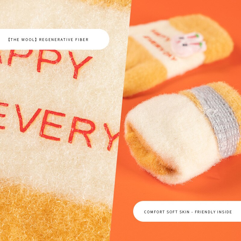 Wecute 12*6Cm Kind Winter Warm Handschoenen Voor Jongens Meisjes Kleuterschool Vijf-Vinger Handschoenen Gebreide Jacquard Leuke cartoon Zachte Kawai