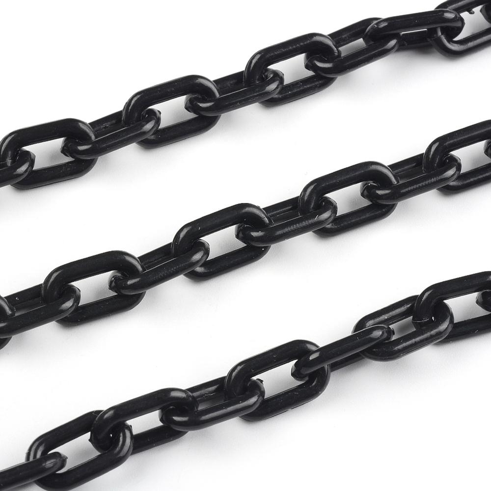 40 cm kleurrijke acryl schakelketting karabijn sleutelhangers voor ketting armband maken van kleurrijke ketting plastic kettingschakels: Bruin