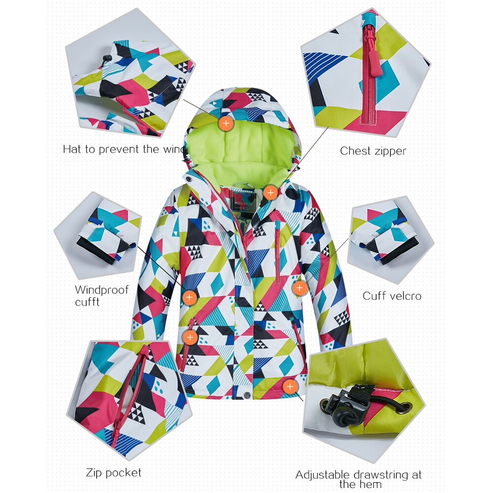 Veste de Ski imperméable pour fille, d'hiver, , coupe-vent, épais, chaleur-30 degrés, vêtements, Snowboard pour enfants