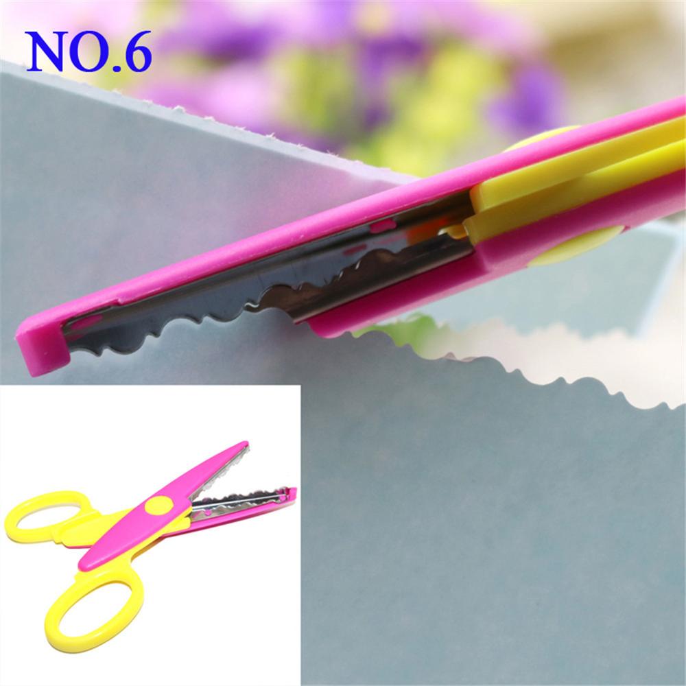 Tijeras de encaje para manualidades, herramientas de papel para álbum de recortes, decoración de diario, tijeras de seguridad, 6 selección de estilos, 1 Uds.: NO.6
