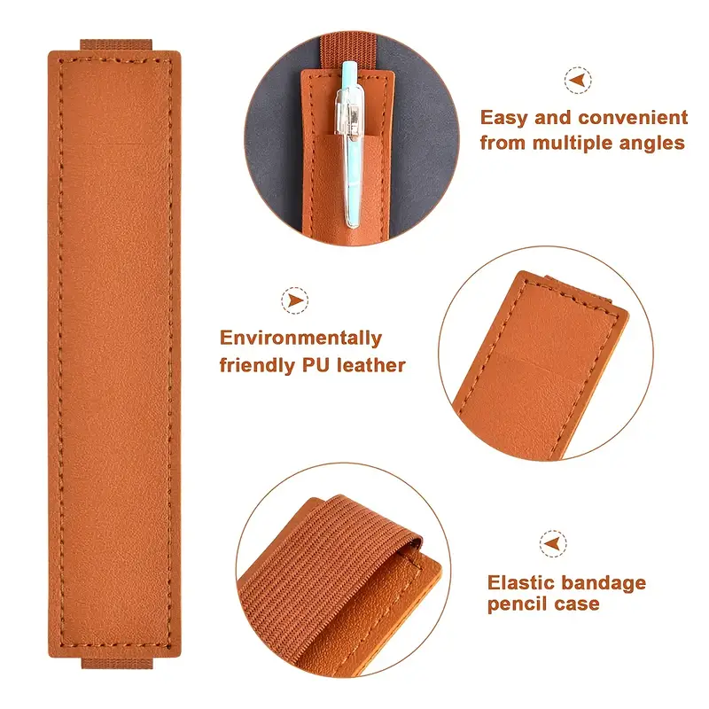 Porte-stylo à bande élastique réglable en cuir, poudres de stylo pour licence, porte-stylo pour ordinateur portable, porte-stylo pour ordinateur portable, 1,2 pièces