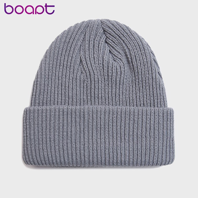 Voksen strikket kalot kvinder mænd afslappet hip hop hat akryl ski hue kasket unisex vinter holde opvarmning ensfarvede hatte