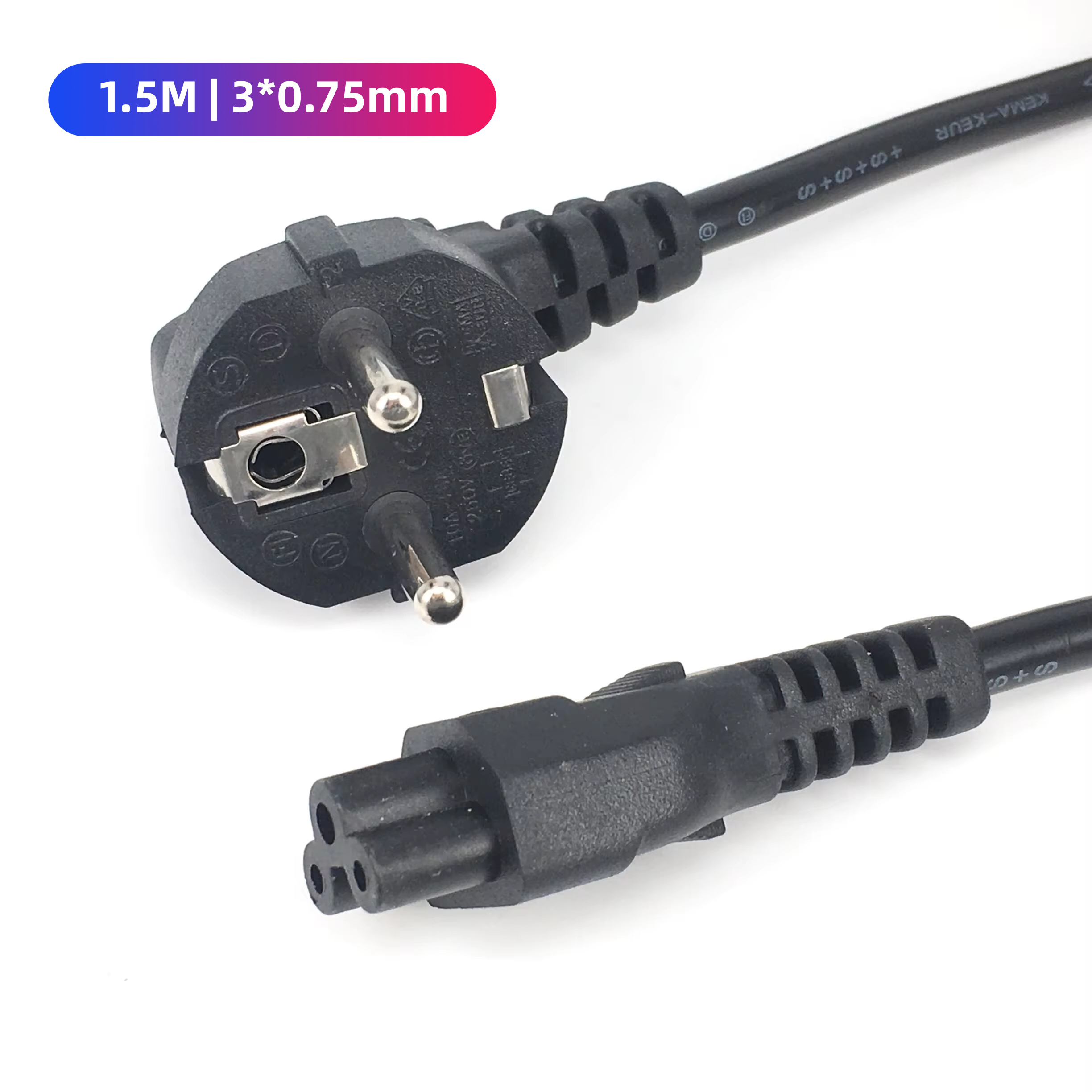 Cabo de alimentação ca europeu da ue euro iec c5 cabo de extensão de energia 1.2m 1.5m cabo de alimentação para notebook portátil pc monitor de computador: verde