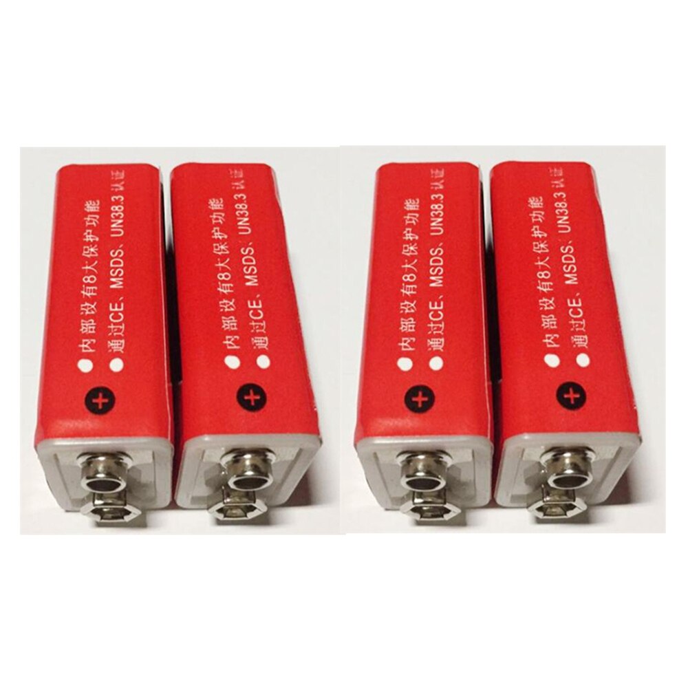 GTF-batería recargable de polímero de litio, USB, 9V, 1000mAh, para micrófono, juguete, mando a distancia: 4pcs