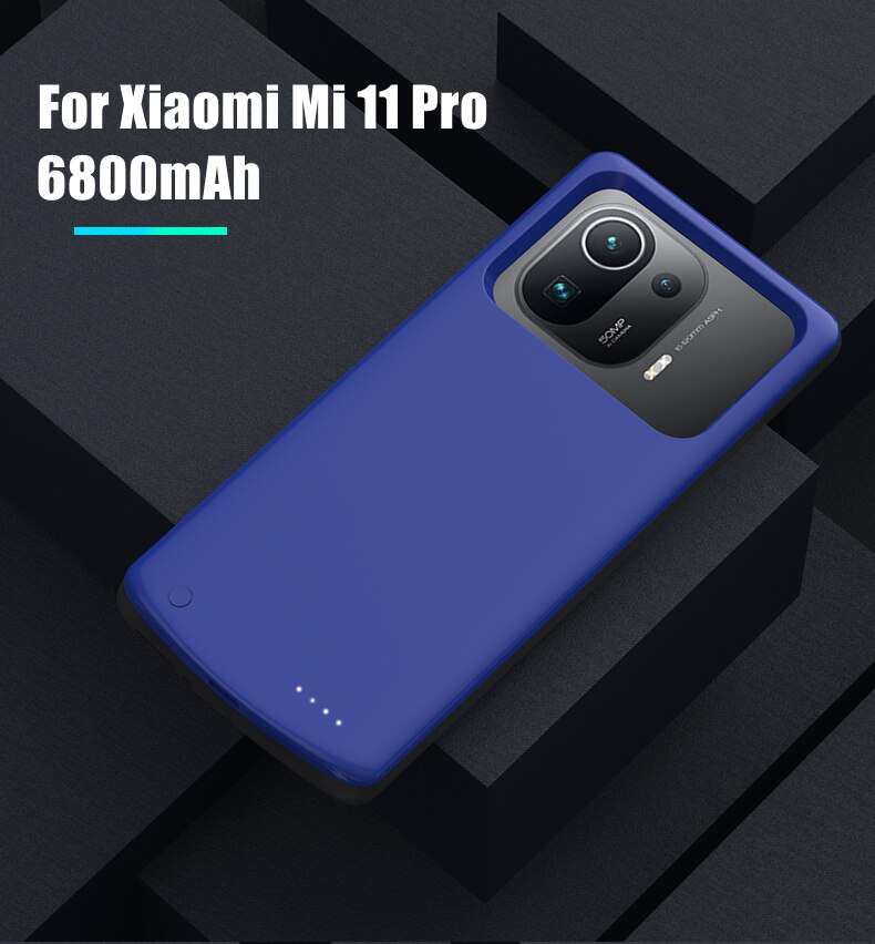 Fundas para cargador de batería para Xiaomi Mi 11 Ultra, funda para cargador de batería de 6800mAh, funda para Xiaomi 11 Lite 11 Pro: Mi 11 Pro Blue