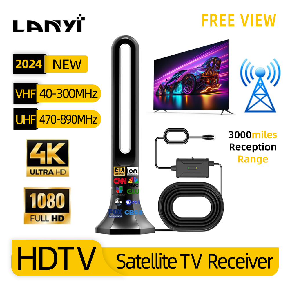 Tv Antenna With Amplifier 4K 1080P Indoor Digital Hd Upgraded Full 360° Signal Reception Digital Antenna Free Channel Tv Antenna: Default Title
