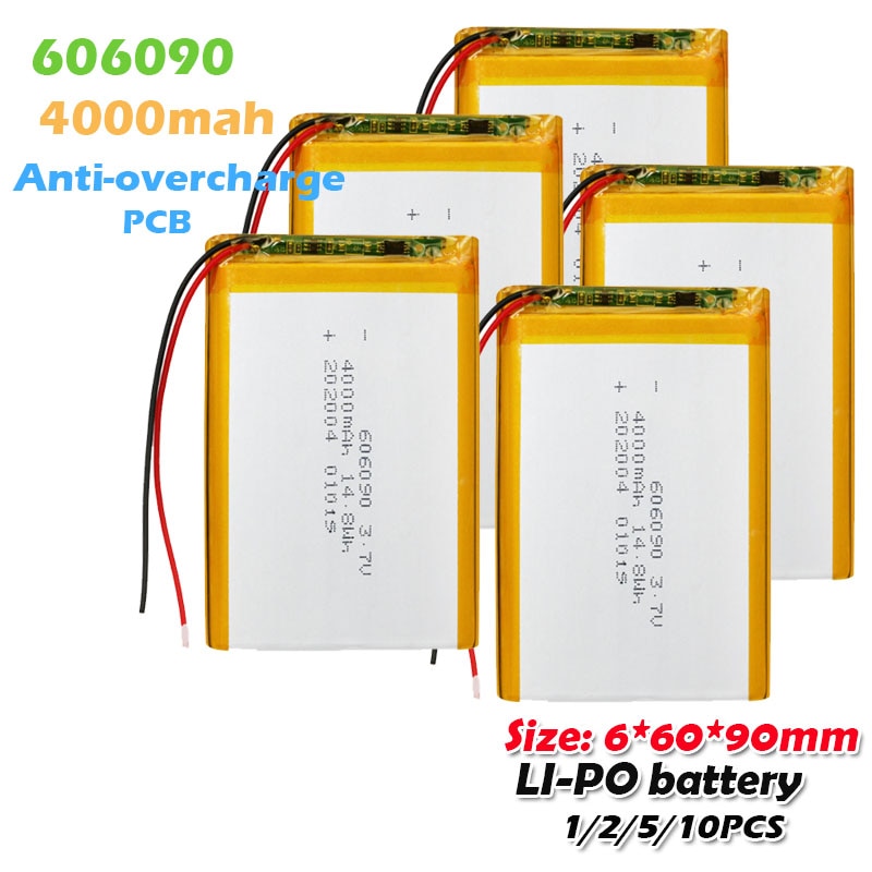 606090 3.7V 4000 Mah Oplaadbare Lithium-polymeer Batterijen Met Pcb Voor Tablet Speelgoed Laptop Gps Power Bank Led Licht lipo Cellen