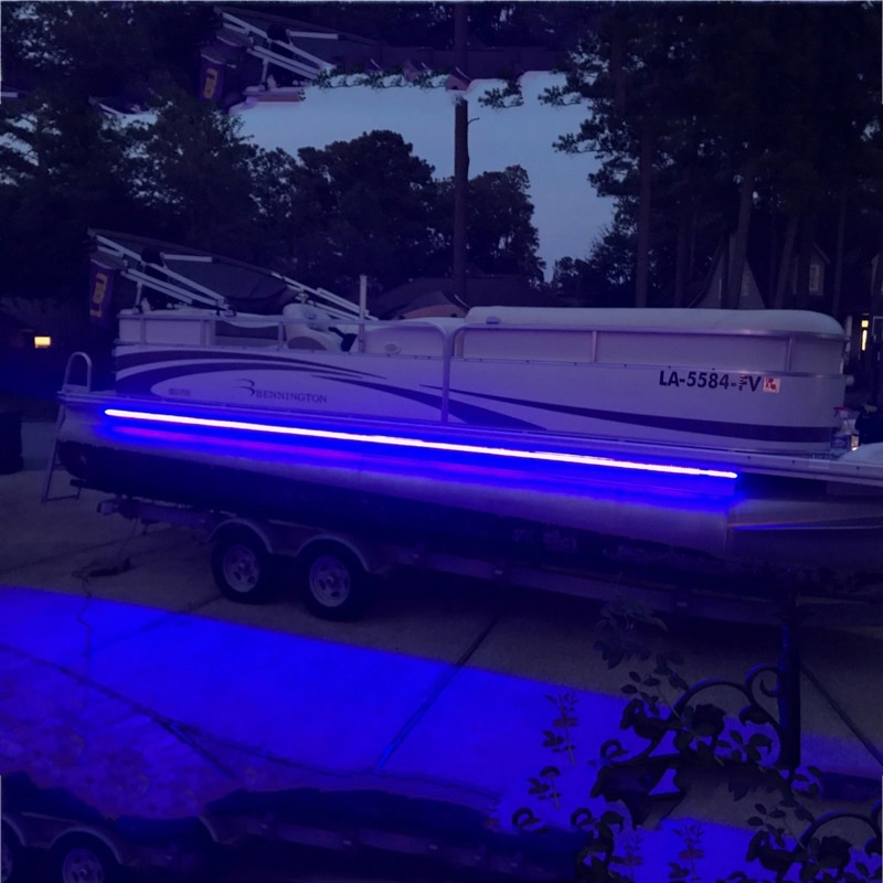 1x 16ft marinebåd blå  ip67 vandtæt led strip lys kajak båd fiskeri led lys kit kølig hvid varm hvid blå rgb