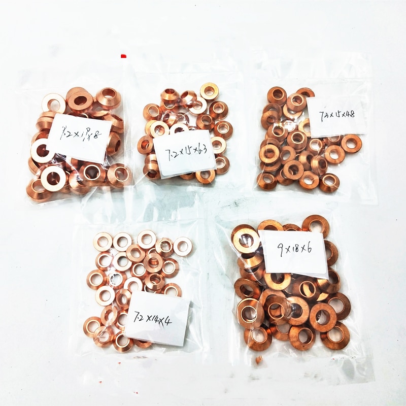 diesel felles skinne injektor dyse konisk kobber vaskemaskin gaksets til isuzu gravemaskin gravemaskin