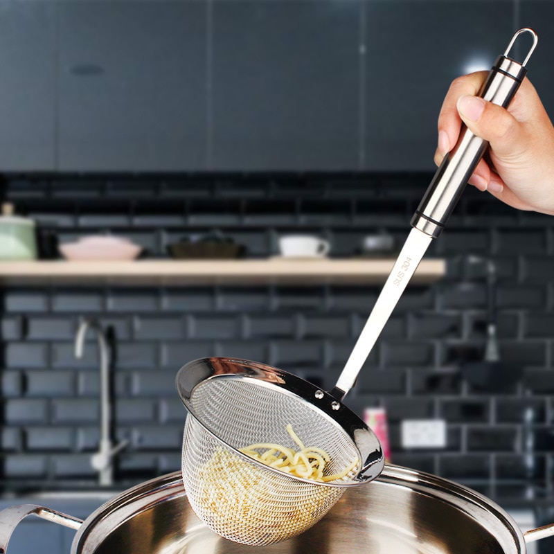 Acero inoxidable 304 fritura cesta mini alimentos colador cocina herramienta de cocina colador olla colador