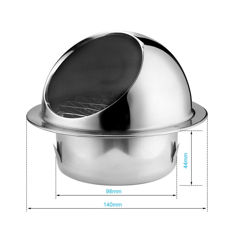 304 roestvrijstalen ventilatieroosters, ronde ventilatieroosters, wandventilatie-uitlaat 4 inch