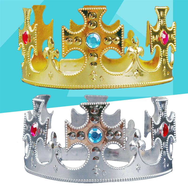 2 uds diadema de , Princesa Real, príncipe, Reina rey corona, sombreros, decoración de cumpleaños para niños, adultos, niños y niñas