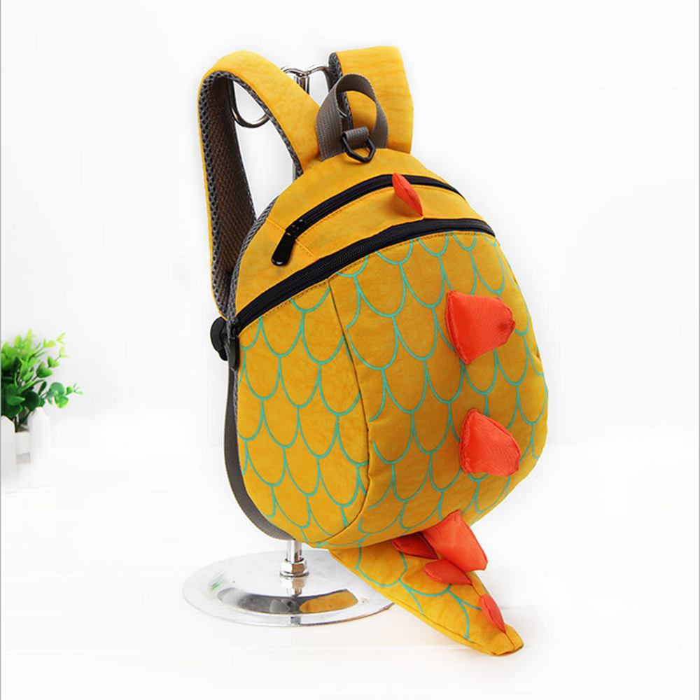 Walking Safety Backpack Harness For Kids Children Cartoon Dinosaur Bag: YELLOW