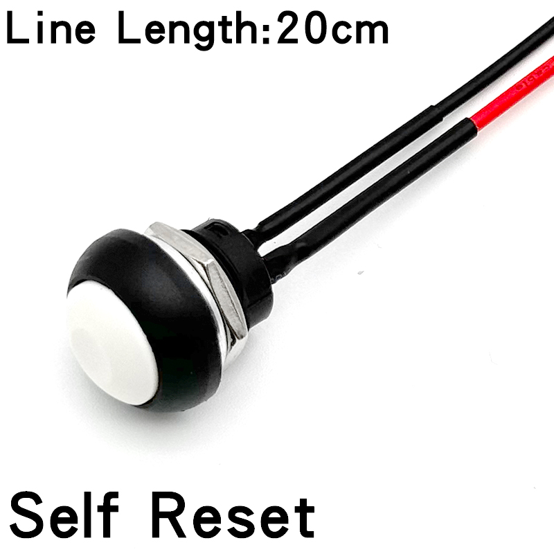 5/20/100PCS 12mm Momentary Push Button Switch ON OFF PBS-33B Self Reset Mini Round Switch With Wire 2Pin 1A DC12V: 3XL / green