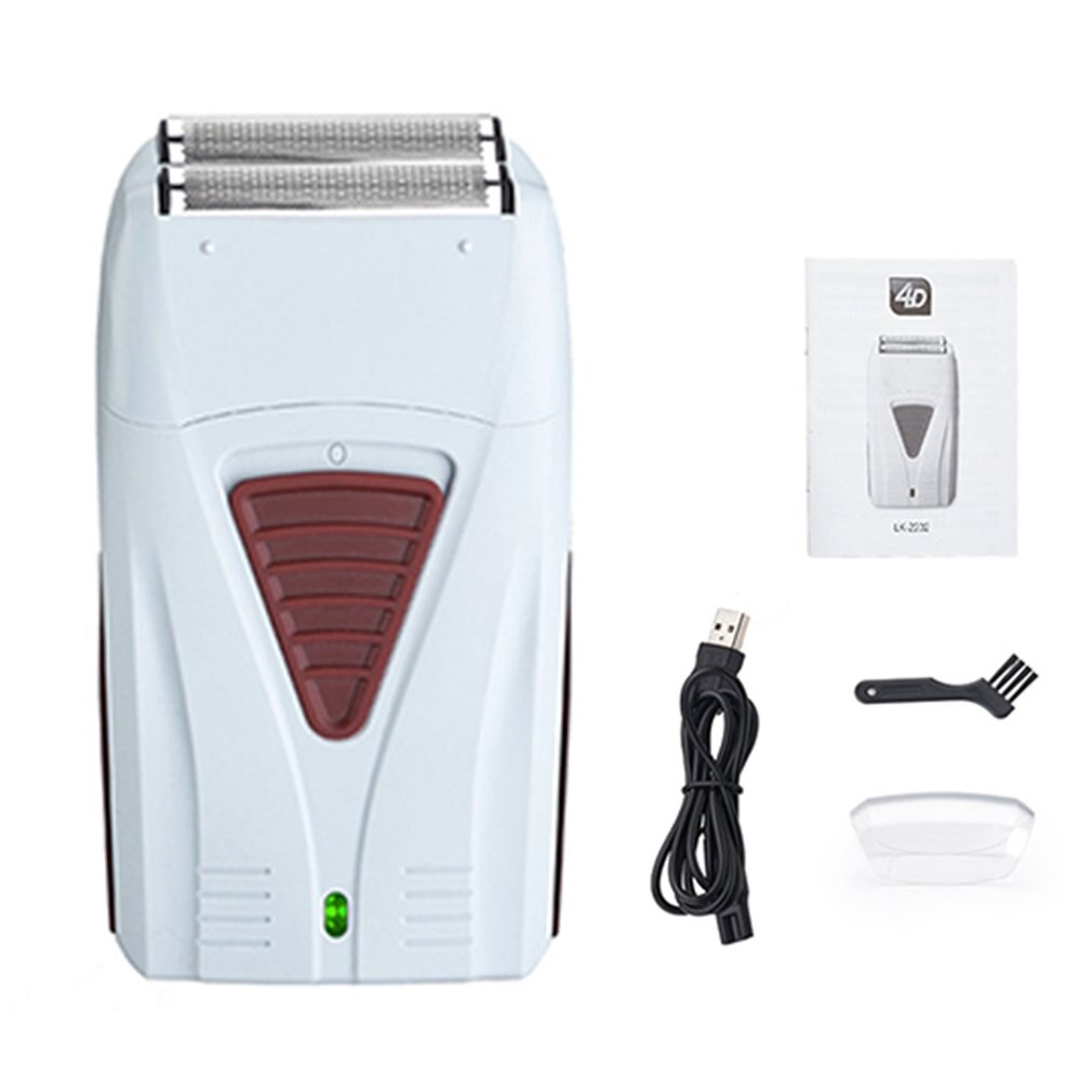 Tête de rasage dégradé pousser blanc rasoir faire ses adieux rasage alternatif Portable hommes rasoir Double filet rasoir électrique: Argent